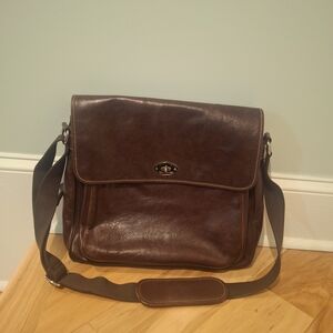 Brown Leather Messenger Bag